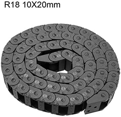 Uxcell Drag Chain Cable Porcer Type com conectores finais R18 10x20mm 1 metro de plástico para máquinas de roteador CNC elétrico preto