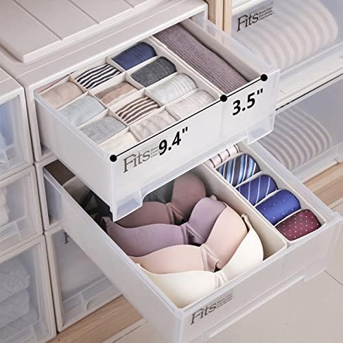 Caixa de armazenamento de roupas íntimas dobráveis ​​de Shimoyama, 5 pacote, divisores de organizadoras de gavetas, recipientes