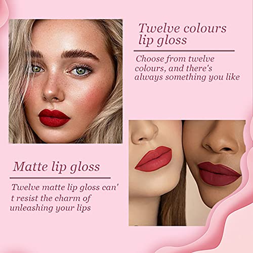 12 Color Lip Gloss não desaparece facilmente cores altamente pigmentadas e brilho instantâneo non stick xícara brilho labial