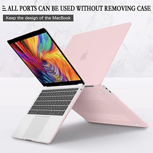 Caso CISSOOK para MacBook Pro 13 polegadas Caso 2022 2021 2020 Modelo de Liberação: A2338 M2/M1 A2251 A2289, Caixa de casca dura de plástico + capa do teclado compatível com MacBook Pro 13 com barra de toque, M2 Baby Pink Pink