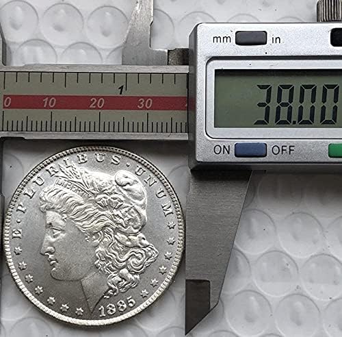 1887 American Morgan Coin Réplica, moeda comemorativa, artesanato antigo com acabamento prateado, coleção de moedas comemorativas,