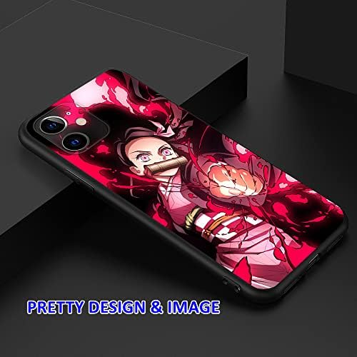 Caixa de telefone de anime, capa de telefone nezuko, capa de anime iphone compatível com iphone 12 mini, vem com um chaveiro