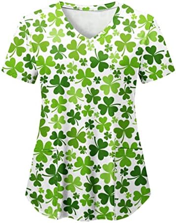 Camisas do dia de St Patricks para mulheres de manga curta abençoadas e sortudas Tops Blush Casual-deco