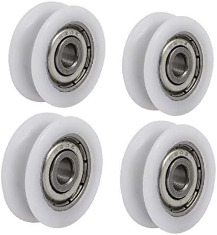 X-dree 4mmx18mmx6mm u raízes roldotes rolos de vidro deslizante de porta de vidro branco 4pcs (4mmx18mx6mm u raízes de raízes de ranhura Vetro porta rullo bianco 4 pezzi