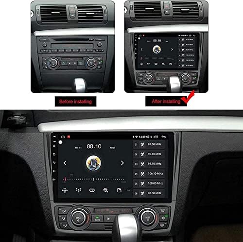 Rádio Multimídia de Rádio Principal GPS de 9 polegadas para B-MW 1 série 2008-2012, Android 10.0 GPS-Navigiging, Bluetooth/Radio/FM/RDS/DSP/Câmera
