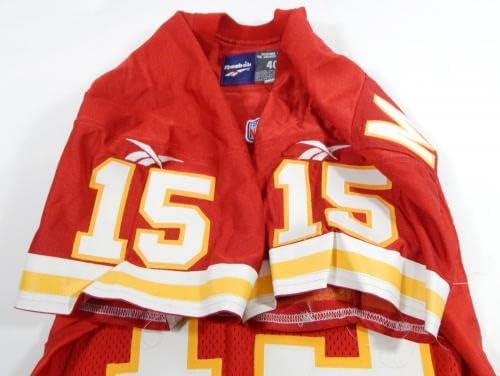 1997 Chefes de Kansas City Brittany Matthews 15 Jogo emitido Red Jersey 40 06 - Jerseys de jogo NFL não assinado usada