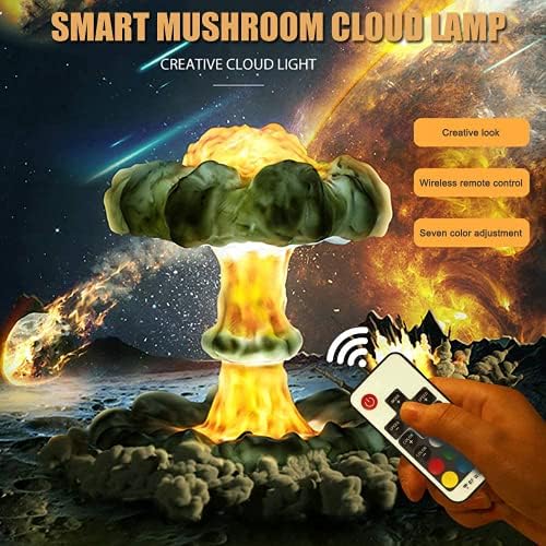 Lâmpada de explosão nuclear em nuvem de cogumelos 3D, lâmpada de atmosfera do modelo de bomba atômica, lâmpada de lâmpada