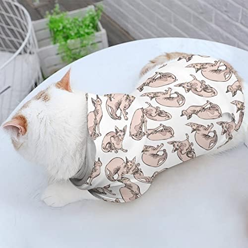 Sphynx Cats Capuz de estimação com capuz de inverno com chapéu para cachorro Cat Puppy Roupe