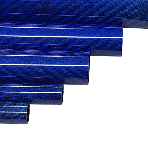 Karbxon - tubo de fibra de carbono - azul - 20 mm x 18 mm x 500 mm - hastes de fibra de carbono ocas - tubos de carbono brilhante -