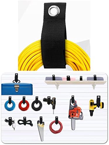 Tiras de armazenamento de serviço pesado de benliudh, organizador de suporte de extensão reutilizável para ferramentas de armazenamento de parede, cabos, mangueiras, corda etc - 10 pacote, 1 polegada × 7 polegadas