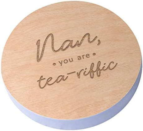 Nan 'Você é uma montanha -russa de presente de madeira gravada' e riftic de chá - Nan da neta - Nan Birthday Gifts - Nan