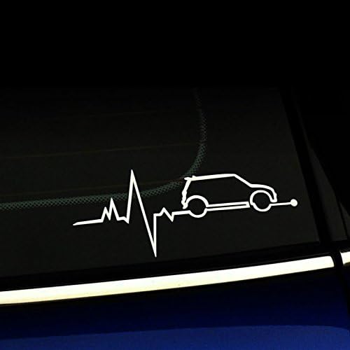 CCI Creative Concept Ideas Mini Cooper Heartbeat JDM Decalque Vinil Adesivo | Cars Caminhões Vans Laptop Walls | Branco |