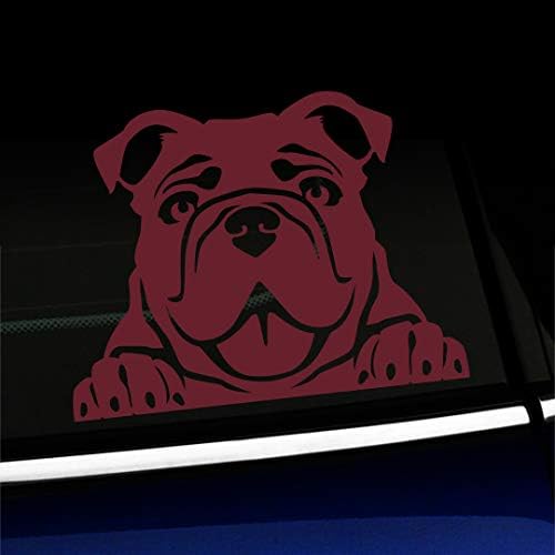 Reflexão artística Peeking Bulldog - Decalque de carro de vinil - Escolha cor - [prata]