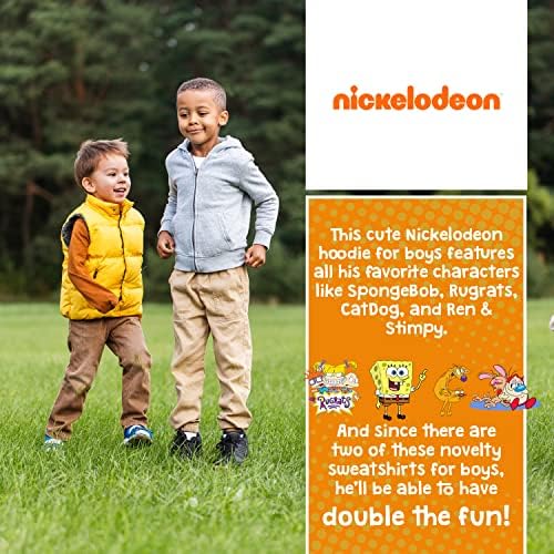 Nickelodeon 2 Pack Paw Patrol Bob Esponja e Rugrats molepete macio para meninos, moletons com pulôver gráfico leve