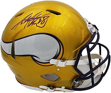Adrian Peterson assinou o capacete NFL autêntico do Minnesota Vikings - Capacete NFL - capacetes autografados da NFL