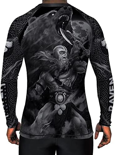 Raven Fightwear Nordic Bear Warrior Berserker 2.0 BJJ Rash Guard Longo MMA Black Edition