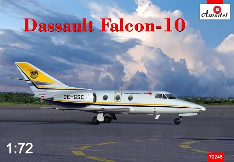 Dassault Falcon-10 1971 Ano 1/72 Kit de modelo de plástico em escala Amodel 72245