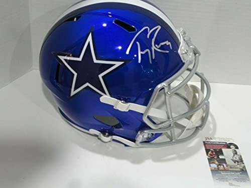 Tony Romo assinou o Dallas Cowboys réplica de tamanho flash capacete flash comprovam JSA COA - Capacetes NFL autografados