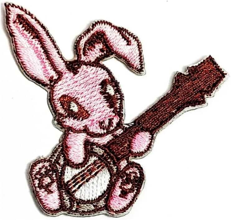 Kleenplus 2pcs. Rabbit toca música canta música patch bordoubred bordge ferro em costura em emblema para jaquetas jeans