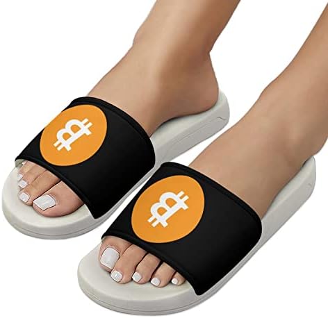 Sandálias de símbolos de bitcoin não deslizam chinelos de dedo do pé para massagem banheira de spa de chuveiro