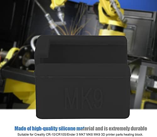 Caixa de silicone Hidyliu - 5pcs Bloco de aquecimento Manga de silicone para Creality CR -10/CR10S/ENERS 3 MK7 MK8 MK9