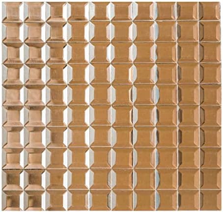 TablethsFactory 10 pacote de ouro rosa espelho auto-adesivo Backsplash Peel & Stick Wall Tile Painéis com superfície refletida de espelho- 10sq.ft