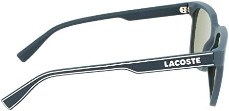 Lacoste Men's L967S Óculos de sol retangulares, azul fosco, tamanho único