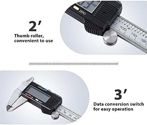 Xbwei 0-150mm/6 Castamento de metal pinça digital de pinça vernier micrômetro digital eletrônico Micrômetro de medição