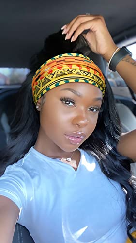 Bandas de cabeça largas de huachi para mulheres boho bands de treino para feminino Hair Hair Africano Non Slip Headwrap Sport