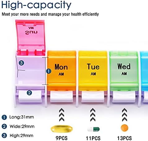 Organizador de comprimidos semanal de 7 dias da Greencycle 2 vezes ao dia Casos de comprimidos à prova de umidade BPA Design de caixa