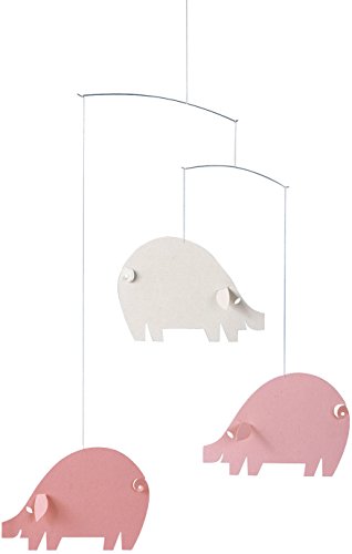 Flensted Mobiles Piggy Pink/Blue Cleme pendurado berçário móvel - 18 polegadas - papelão de alta qualidade