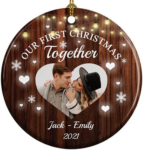 2022 Personalizou nosso primeiro Natal como Sr. e Sra. Ornament, presentes de casamento para casal, ornamentos de árvore de Natal pendurados