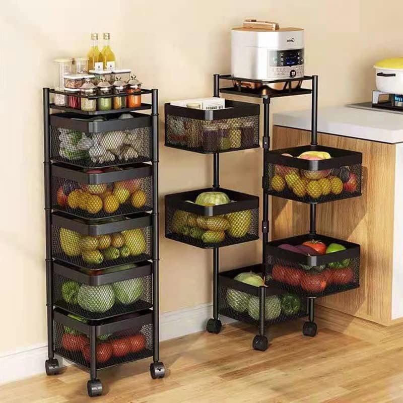 Irdfwh multi-camada de camada de cozinha rack rack vegetal e cesta de frutas carrinho de rack de armazenamento de cozinha