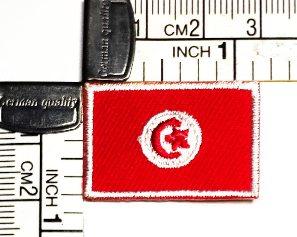 Kleenplus 2pcs. 0,6x1,1 polegada. Mini Tunísia Flag bordada Ratch ferro em costura na bandeira country nacional de emblemas para o traje de jeans de camiseta de jaqueta diy