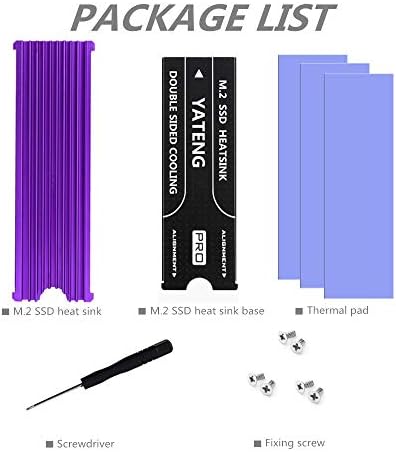 NVME Molho de calor para M.2 2280mm SSD Design de resfriamento de dupla face （roxo）