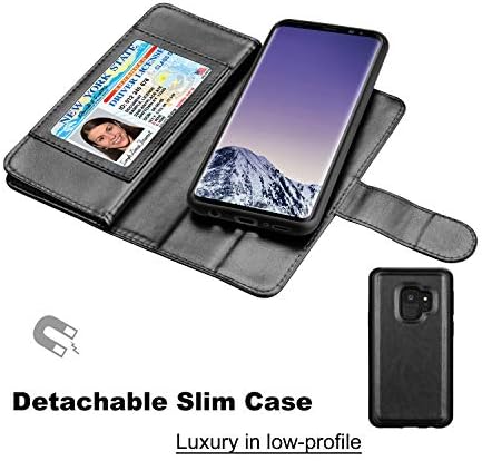 Caso da carteira Takfox para Samsung Galaxy S9, Galaxy S9 Carteira PU Couro com Slots de 9 Cartas Folio Flip Magnético