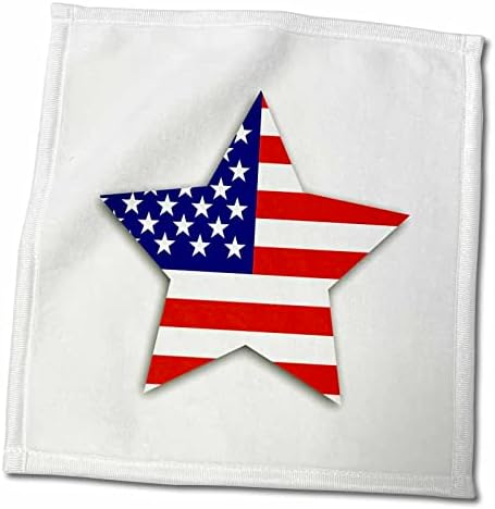 3d Rose American Flag Star I Love America Patriótico EUA 4 de julho Presente TWL_184925_1 Toalha, 15 x 22