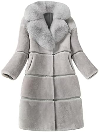 Mulheres casaco falso de casaco elegante de moda quente de moda quente longa jaquetas falsas jaqueta macia