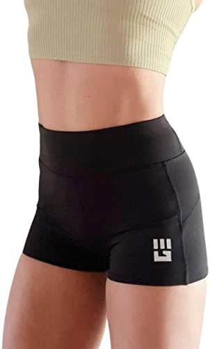Shorts de ajuste flexível feminino de Mudgear - Extração de compressão/ioga