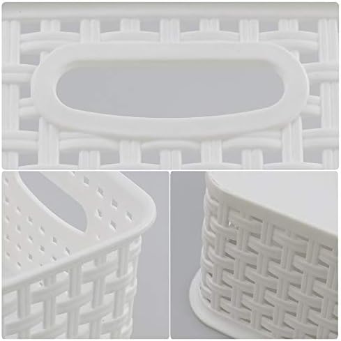 Farmoon White Plastic Basket, pequenas cestas de armazenamento, 6 pacotes