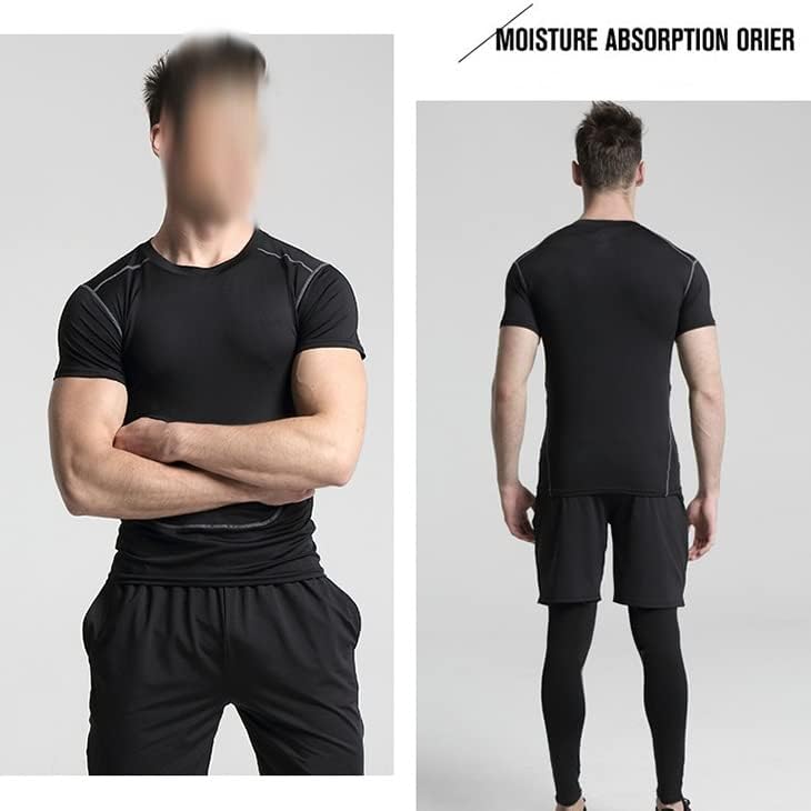 Lepsjgc Men's Compression Sportswear Sports Sports Gym caltandedas de ginástica Treinando roupas de treino esportes de