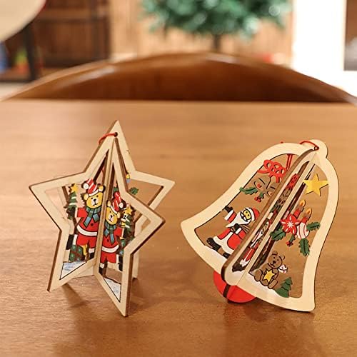 Decorações de Natal Cinco ornamentos de sino de estrela pontiaguda