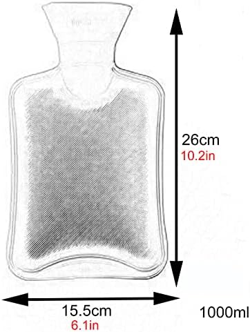 Botthe de água quente clássica de 1000 ml de Natal com malha de capa - bolsa de água quente fofa para alívio da dor Compact