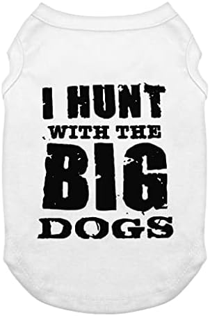 Eu caço com o tanque de cachorro dos cães grandes - camiseta de cachorro para cães - Camiseta legal dizendo roupas de cachorro