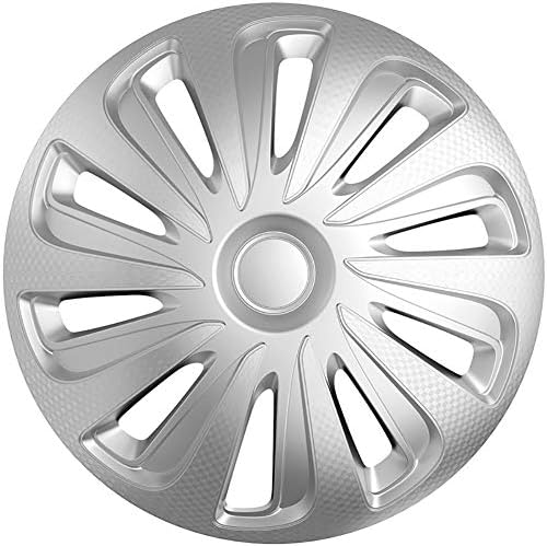 Auto-estilo conjunto de rodas Capas de roda de calibre de 15 polegadas-visualização de carbono de prata