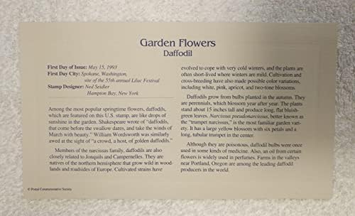 Flores do jardim - narcodil - Carimbo de réplica de ouro de 22kt/capa do primeiro dia mais cartão de informação -