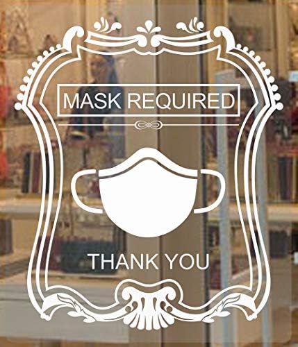 Máscara de face transparente de 6 ”x7”, signo exigido, decalque da janela da máscara, por favor, use o sinal de proteção do rosto PEEL
