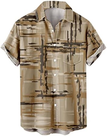 Xiloccer camisetas básicas Verifique camisas tropicais para homens camisetas de softball button up buckled buckle