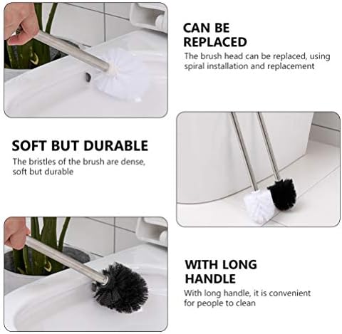 Limpador de aço inoxidável de cabilock 2pcs pincel de vaso sanitário limpando a escova de vaso sanitário de silicone com alça