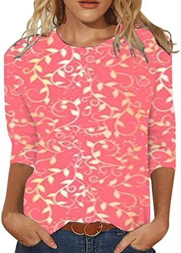 Camiseta do dia dos namorados mulheres fofas de coração tees gráficos 3/4 de manga casual camisa de beisebol túnica fofa tops